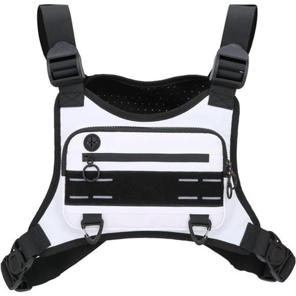 Sports Chest Bag For Men, Water Resistant Lightweight Front Pack, Running Vest - Picture 5 of 6